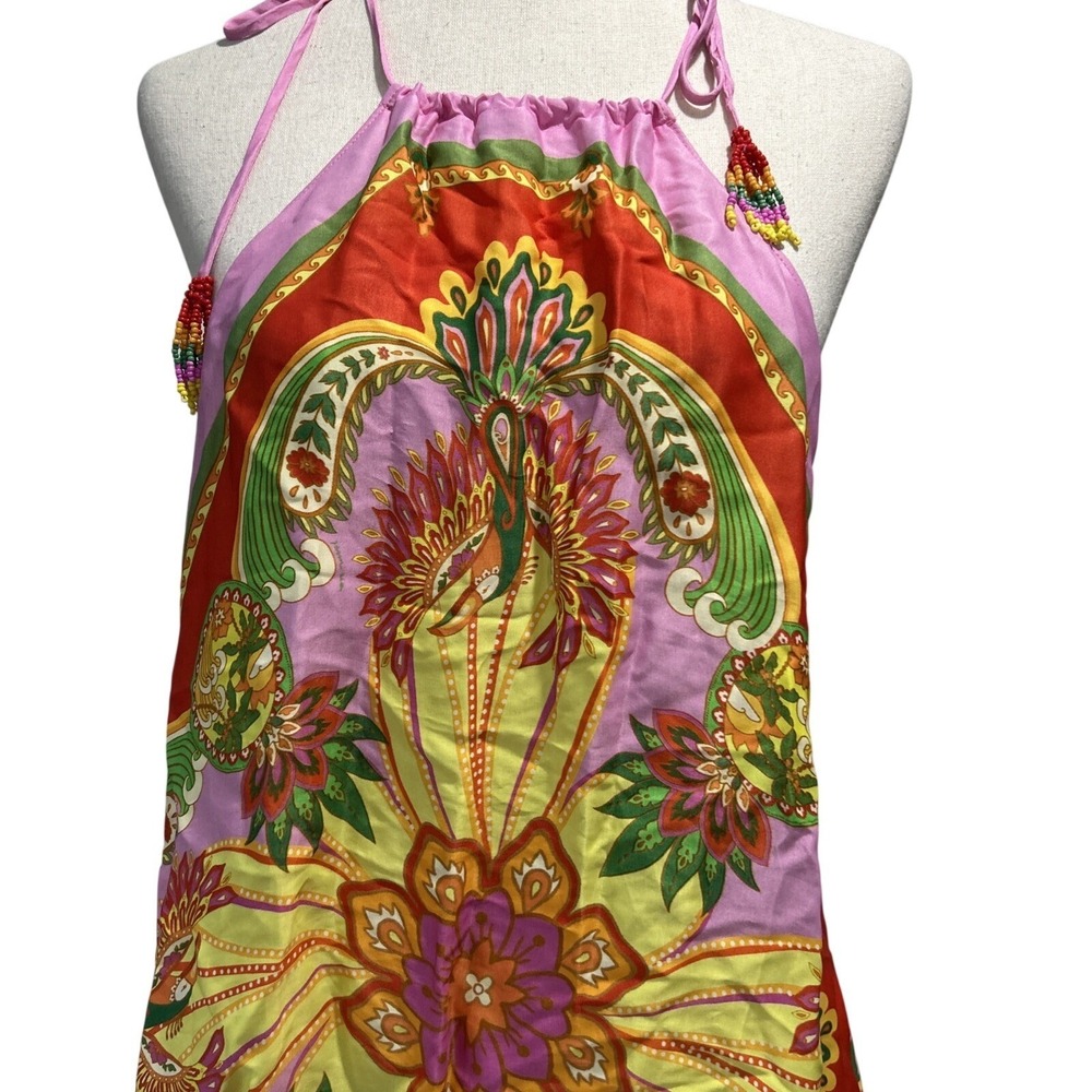 Farm Rio NWT Women's Beach Toucan's Scarf Multi Mini Dress Vacation Boho - Picture 5 of 12